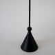 Vintage Post Modern Candle Holder In Black Metal