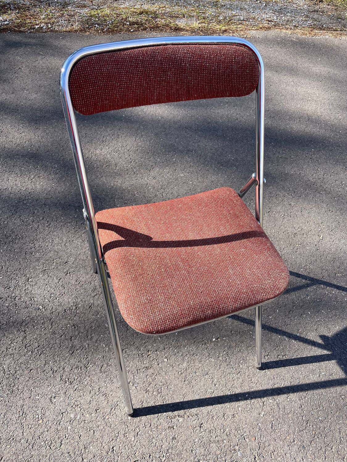 Souvignet 1970 stainless steel folding chair