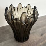 Vintage Schneider Fumé Crystal Vase - 1960s