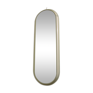 Miroir ovale, bois laqué - blanc