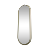 Oval mirror, white laqué wood 1960