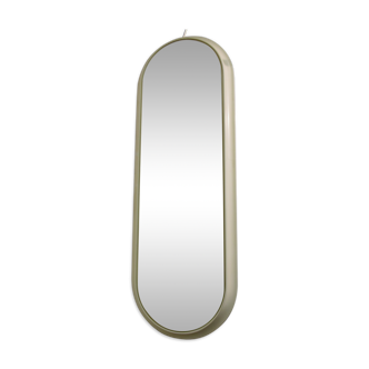 Oval mirror, white laqué wood 1960