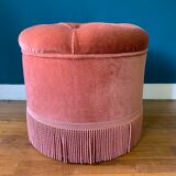 Pink velvet ottoman