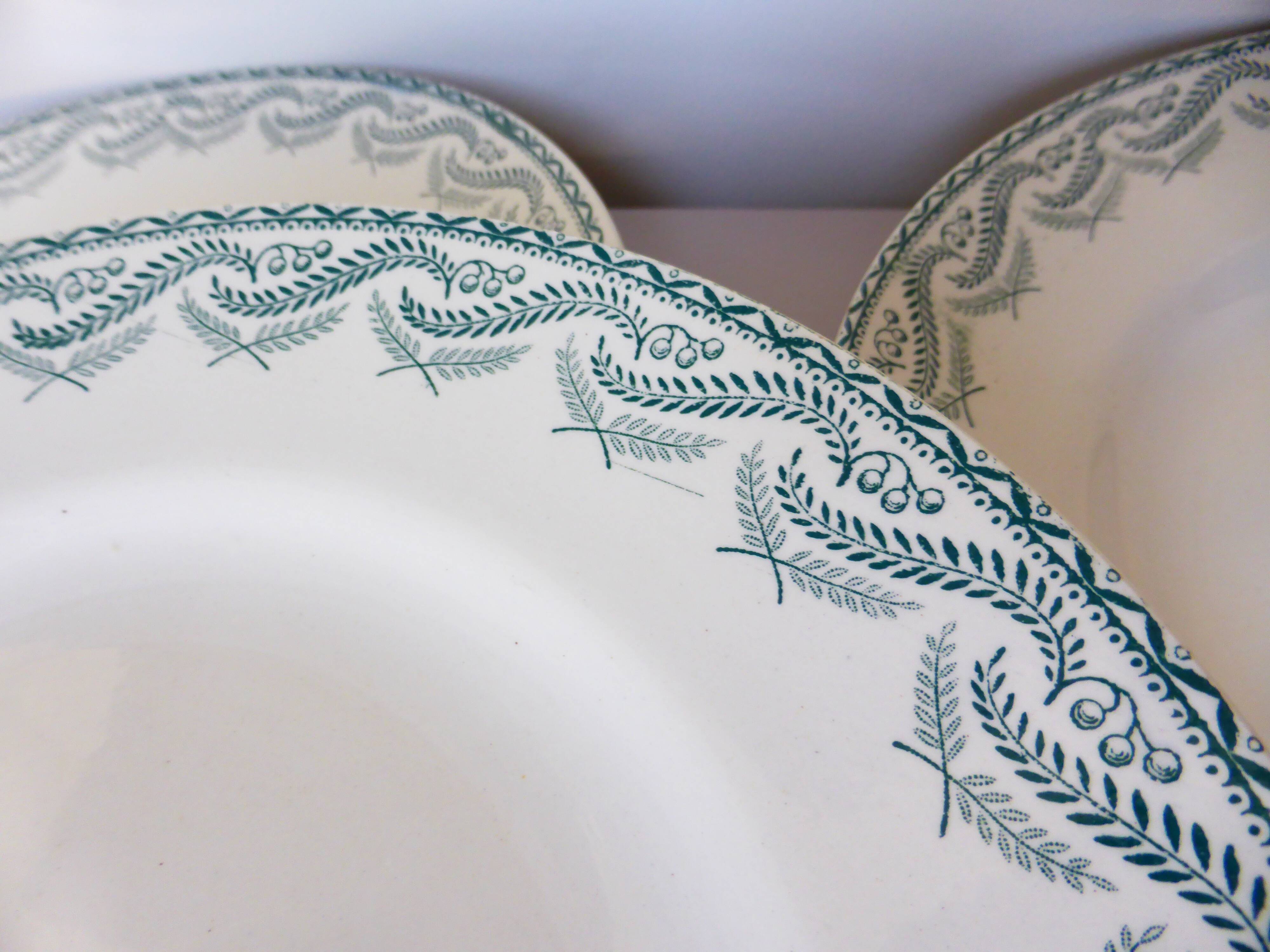 5 ironstone dinner plates from St Amand, Réjane pattern 210726