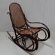 Rocking chair and his foot rest, in beech 1900