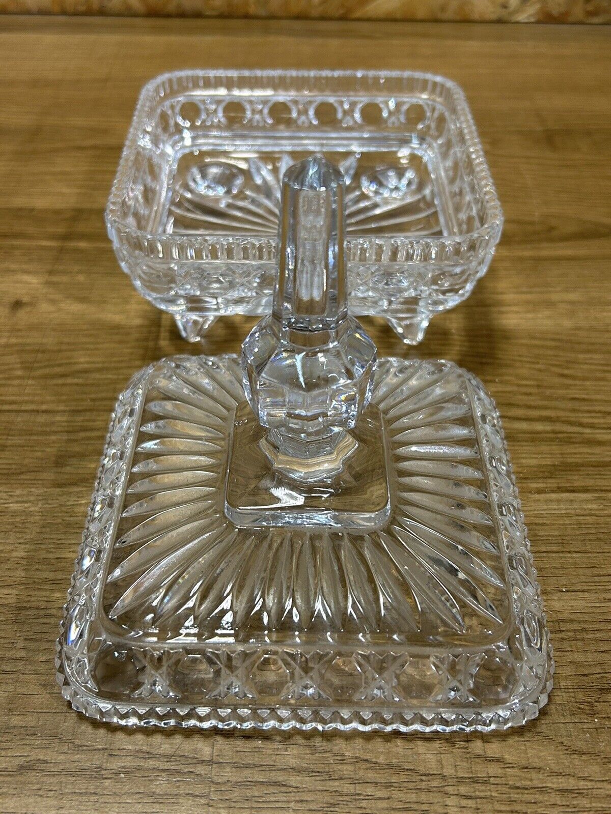Ancienne bonbonnière, drageoir verre moulé, vintage chic, art populaire XXème