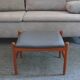 Ottoman - tabouret, teck - cuir, Spottrup, Danemark, années 1960