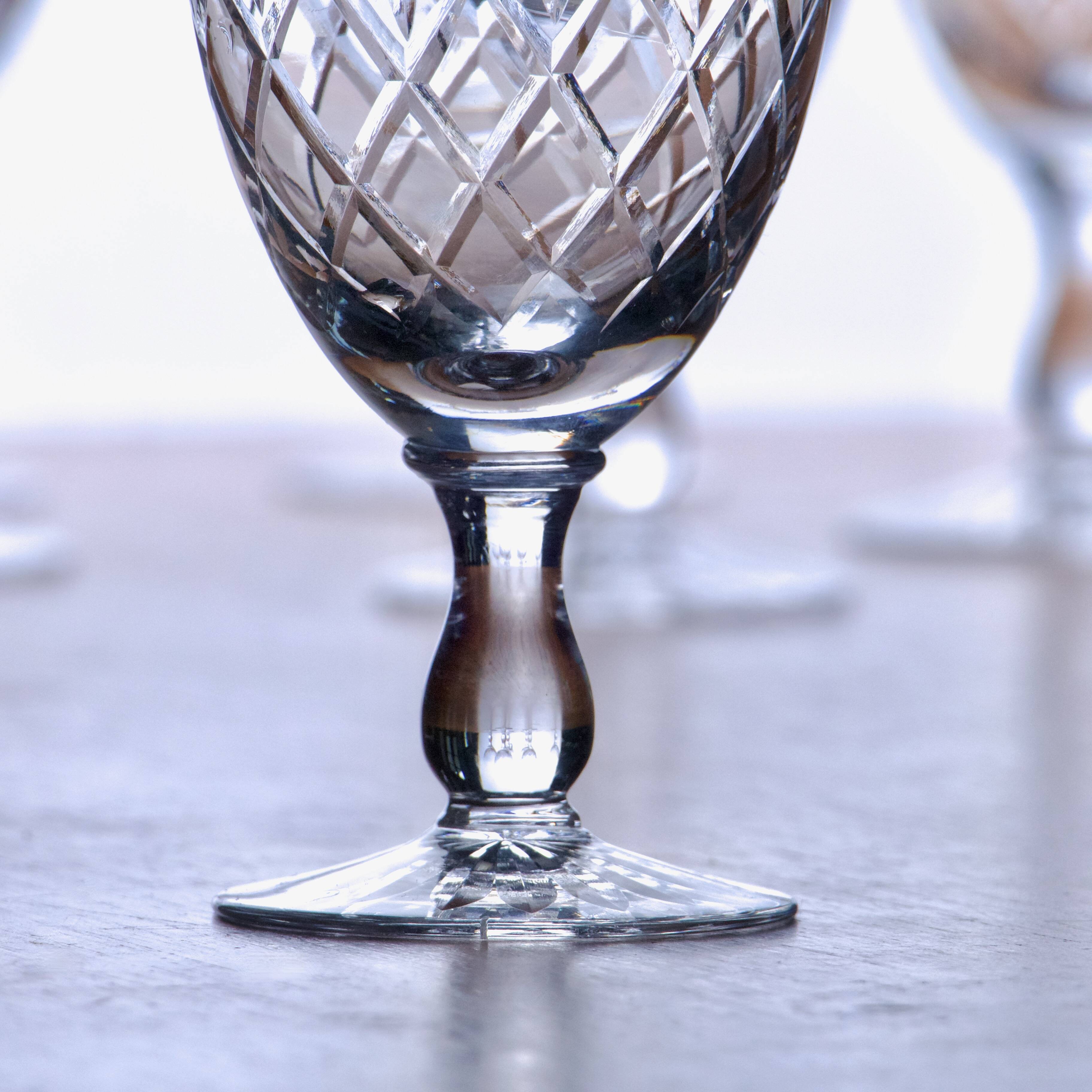 8 old crystal wine glasses house Orrefors Karolina collection