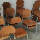 Lot of 24 chairs school chairs industrial style ex Czechoslovakia 1950