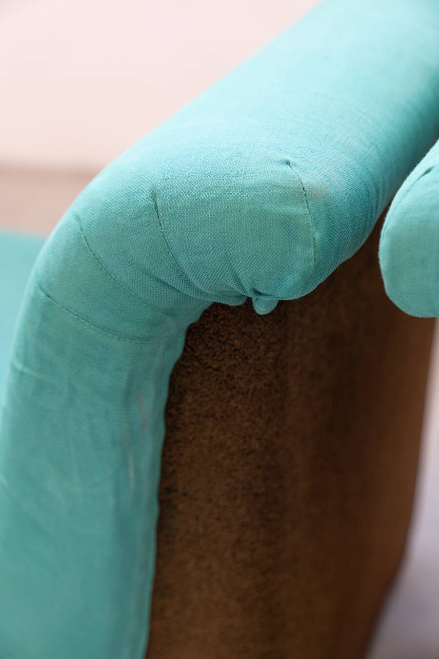 Set of two Lev & Lev armchairs in fabric, removable covers, with fiberglass structure, year