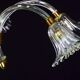 Amazing 6 light Art Deco Murano glass and brass chrome chandelier by Barovier