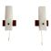 Mid-century wall lights in white plexiglass with a wooden base, 1960s, Germany.
