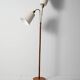 Scandinavian floor lamp in oak and brass, 50s