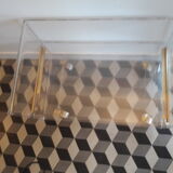 David Lange coffee table on plexiglass wheels Hi-Fi cabinet