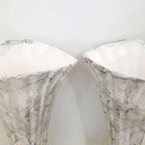 Pair of marble fan vases