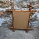 Vintage mirror with bamboo effect wood, country decor, flea market, chain