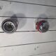 Pair of vintage chrome metal eyeball wall lights from the 70s