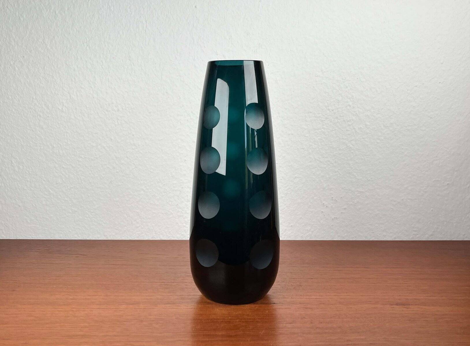 Mid-century German glass vase by Karl Friedrich Glas, 1960s.