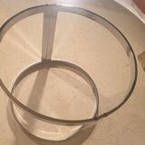 Glass and metal table