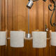 Scandinavian chandelier in wood and perspex