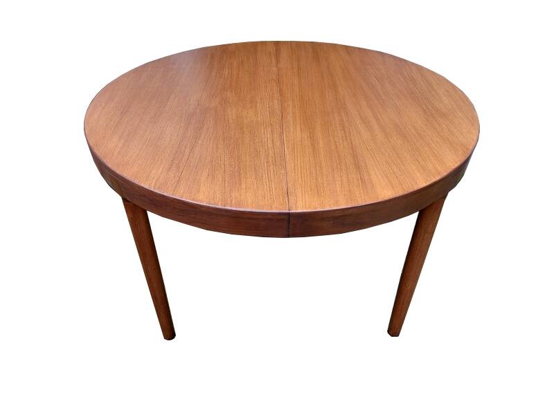 Table Harry Ostergaard ronde extensible teck 1960 estampillée