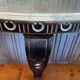Half-moon console side table faux marble