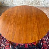 Expandable teak dining table, butterfly extension, circa 60s