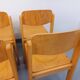Set of 6 vintage minimalist beech wood chairs from the 70s and 80s.