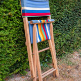 Canvas and wood chair, 50s
