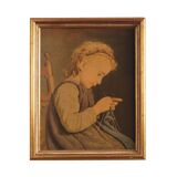 Tableau « Le Portrait de la jeune fille », design scandinave, XIXe siècle