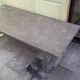 Brutalist coffee table chrome metal and slate Studio Draenert 1970 Germany