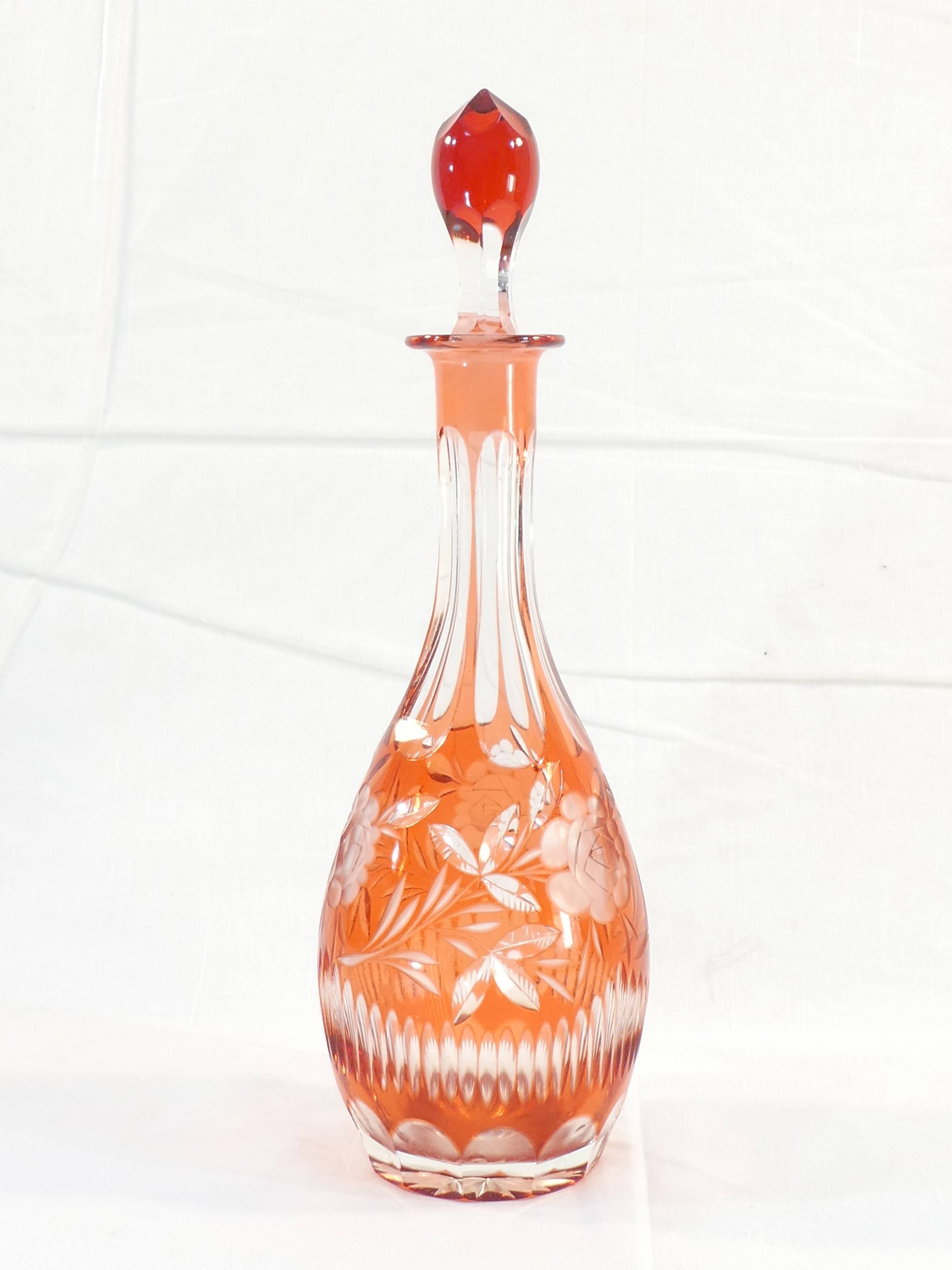 Amber pink Crystal Wine Decanter
