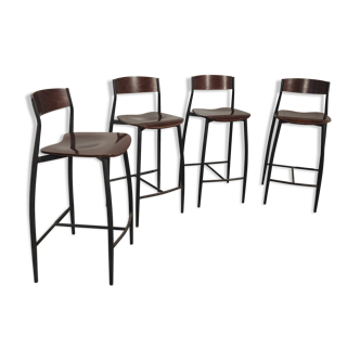 Lot 4 industrial bar stools 70s