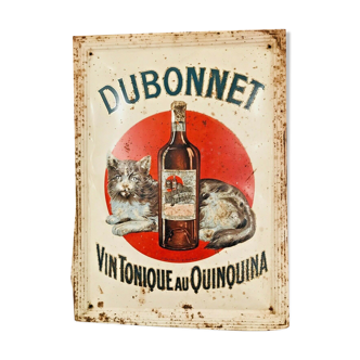 Pushed and domed sheet metal Dubonnet tonic wine with Quinquina