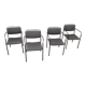 4  Reupholstered Vintage Chairs Chrom GDR 70s