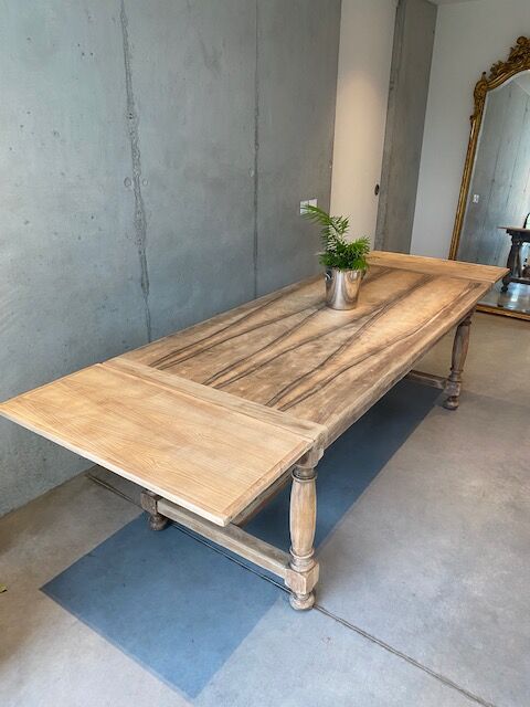 Sandblasted farmhouse table with extensions