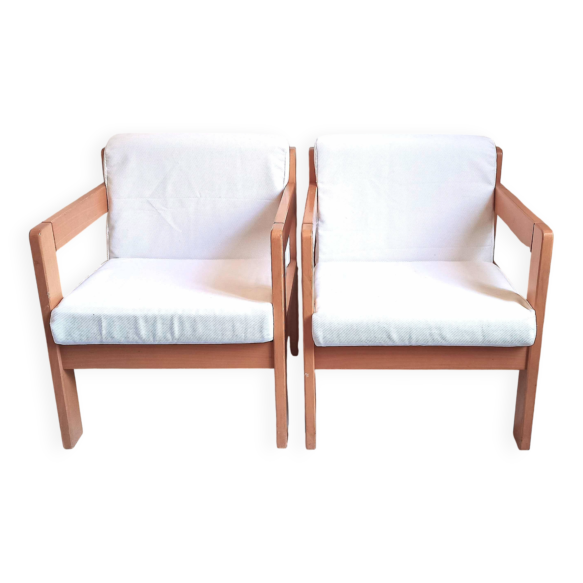 Pair of armchairs by Magne France removable fabric