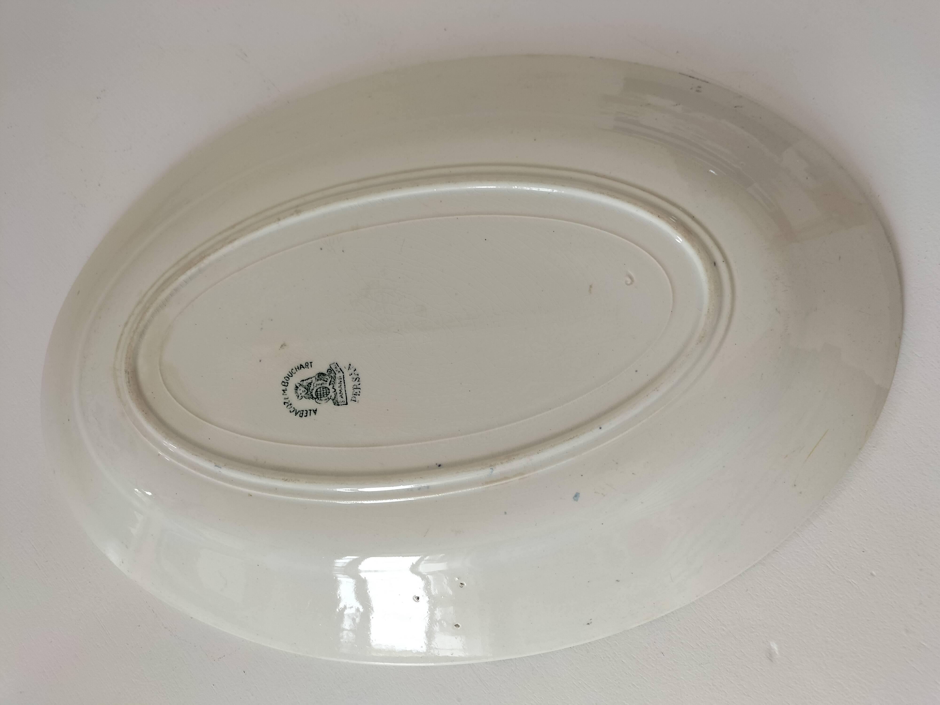 Plata oval iron earth A. Lebacqz & M. Bouchart St Amand Persian model
