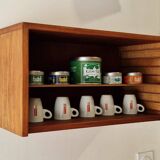 Scandinavian style teak wall or table shelf