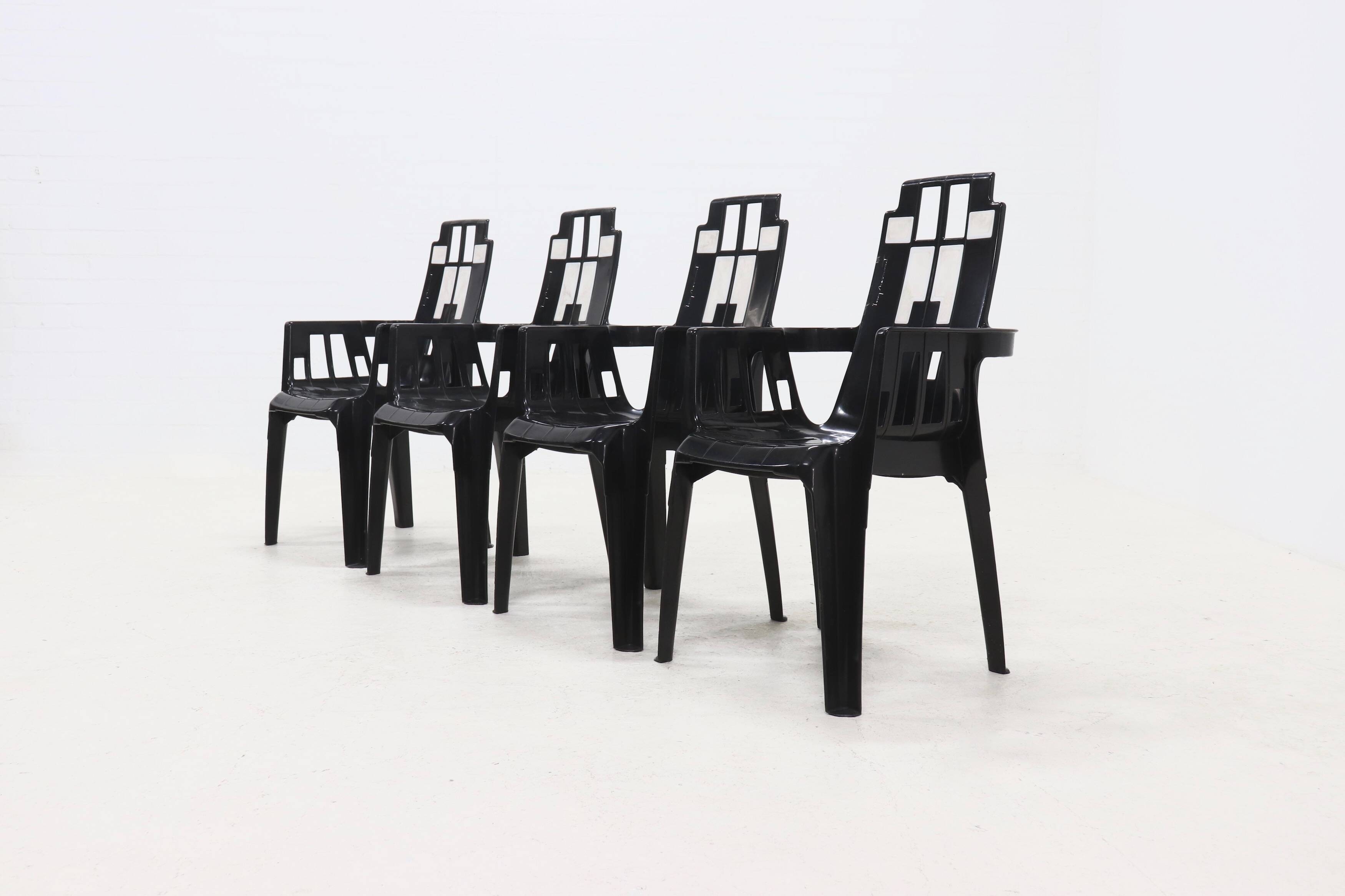Set of 4 Boston Chairs by Pierre Paulin for Henry Massonnet France 1980s