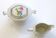 Ancient milk pot and sugar bowl in earthenware decorated with ancient roses