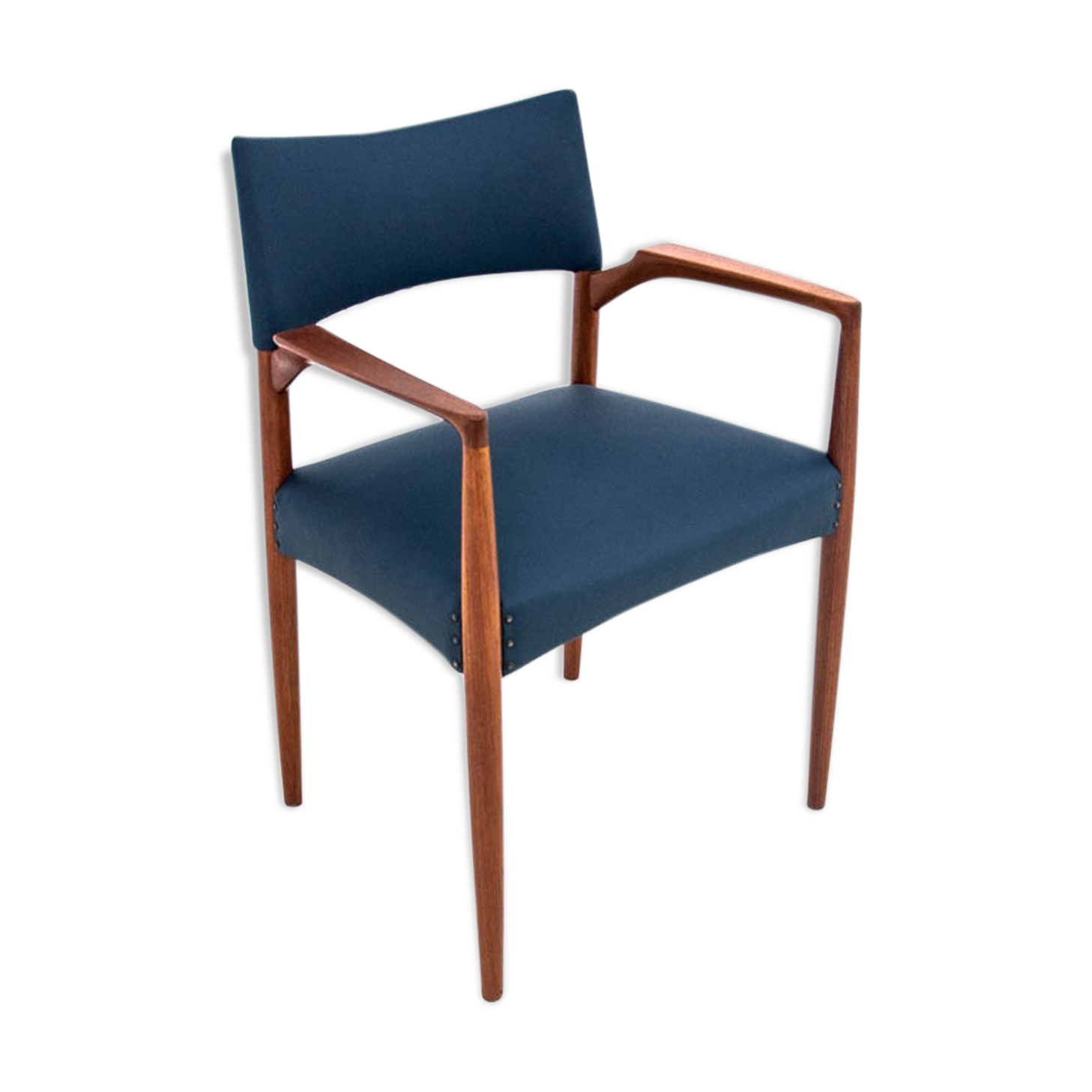 Fauteuil bleu, design danois, années 1960.