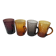 Set of 4 coloured pressed glass mugs, vintage style.