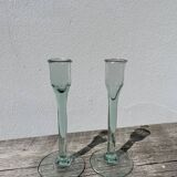 Pair of blown glass candlesticks