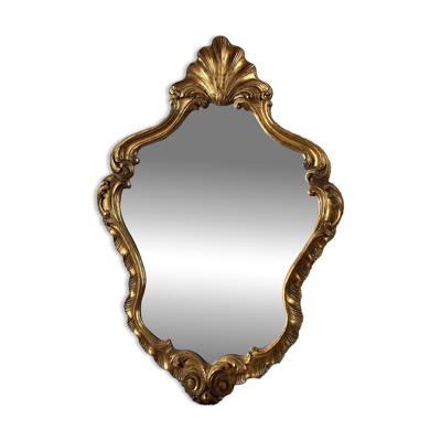 Miroir coquille doré