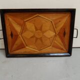 Antique wooden tray with inlay