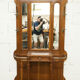 Vestiaire Napoléon III en noyer fin 19e, 3 miroirs, marbre