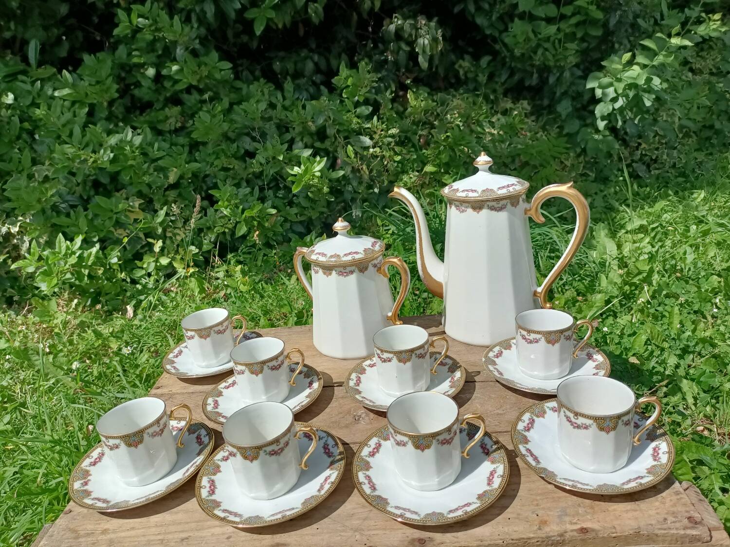 Limoges porcelain tea service - Walbecque Dewitte Armentières