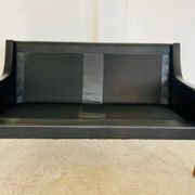 Vintage retro Danish mid-century G. Thams 2 person sofa in black leather