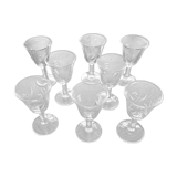 Set of 8 engraved glasses old with liquor or digestive 50s